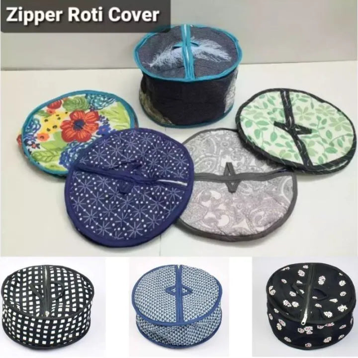 Roti Cover Cloth Basket Warmer with Zipper | Roti Cover Bag