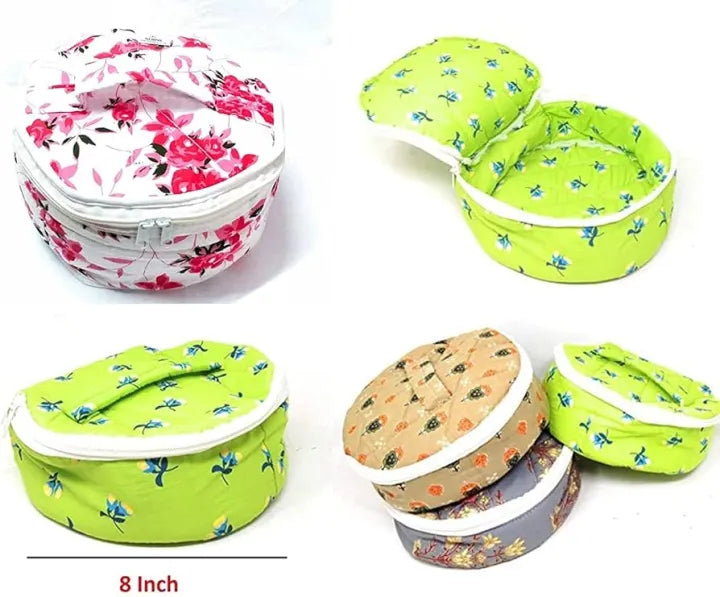 Roti Cover Cloth Basket Warmer with Zipper | Roti Cover Bag