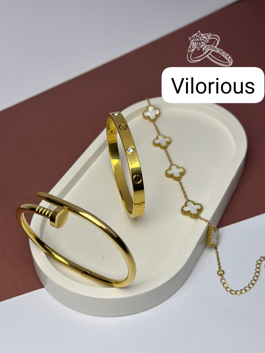 Cartier Nail and love bangle with white colour bracelet