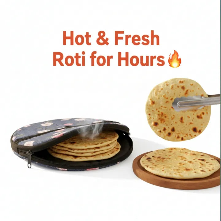 Roti Cover Cloth Basket Warmer with Zipper | Roti Cover Bag
