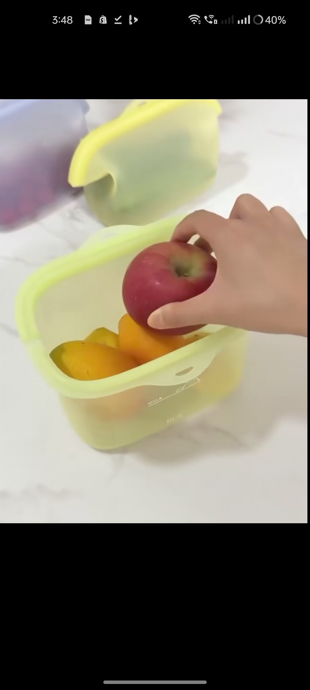 Pack of 3 Sealing Silicone Bags For Fresh Vegetables and Fruits (Reusable)